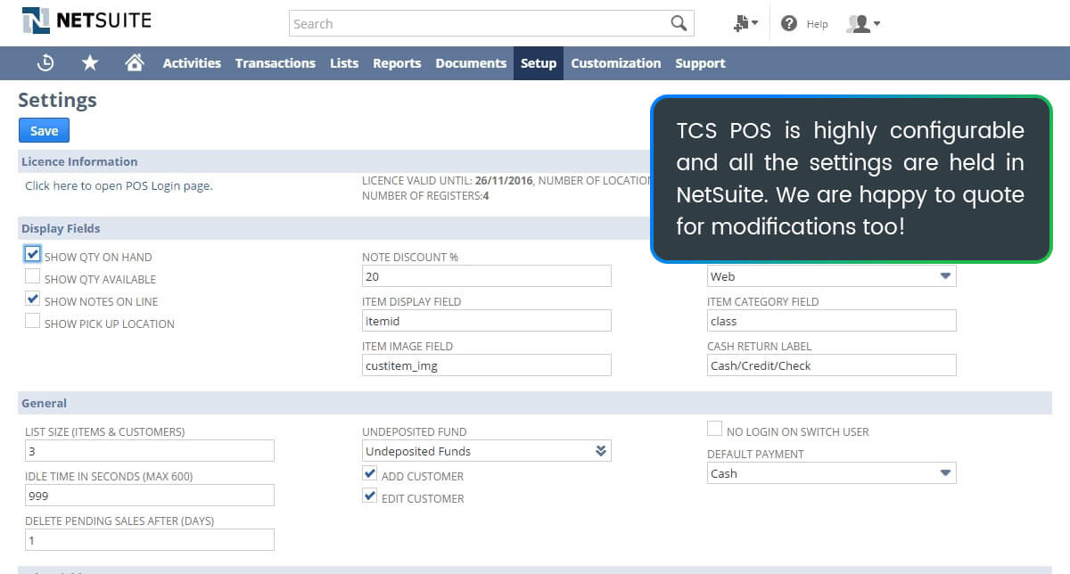 Customisations with Netsuite Retail POS